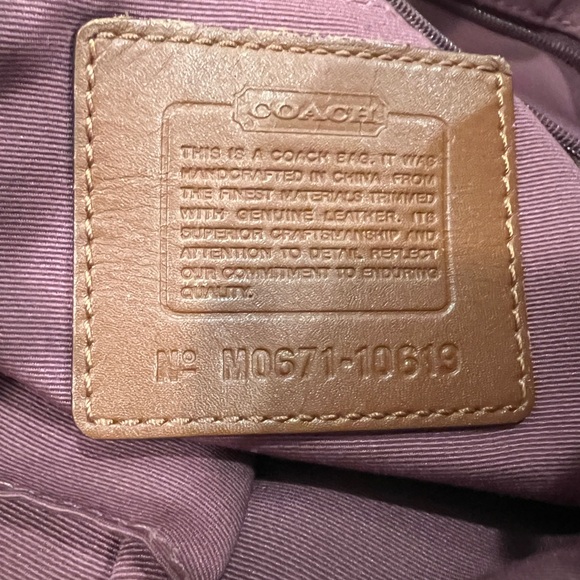 Coach Monogram W Brown Leather Accent Vintage - Picture 9 of 11